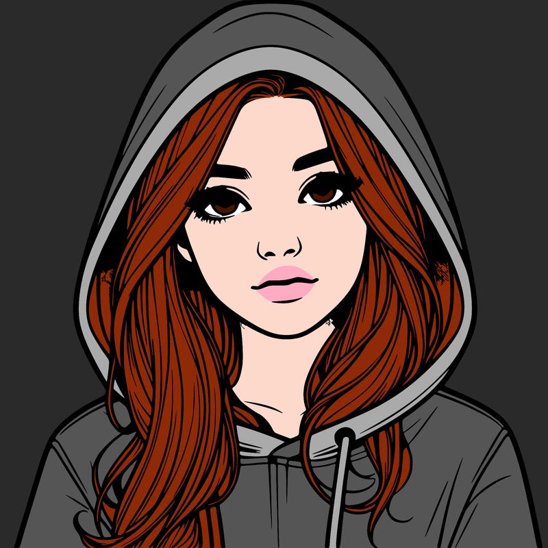 realistic girl with a hoodie
