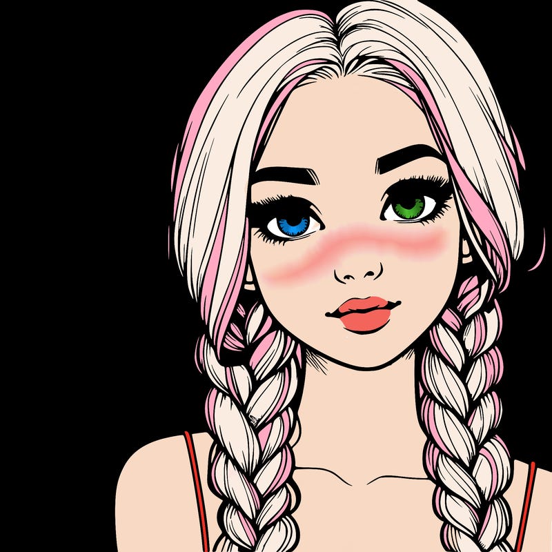 realistic girl with braids
