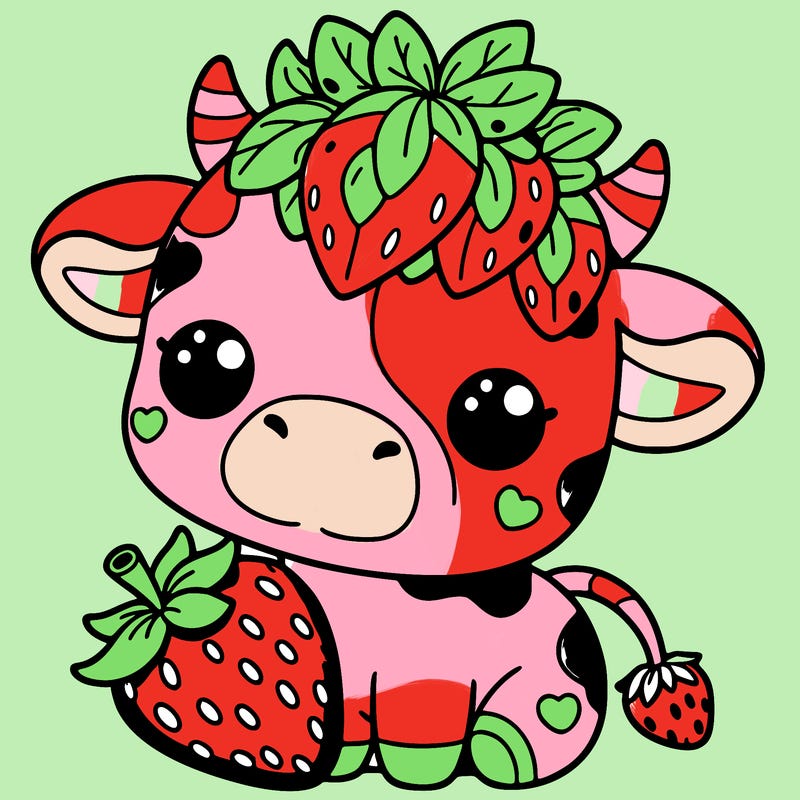 cute strawberry cow