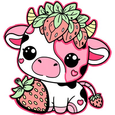 cute strawberry cow