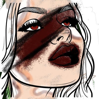 realistic woman with full lips