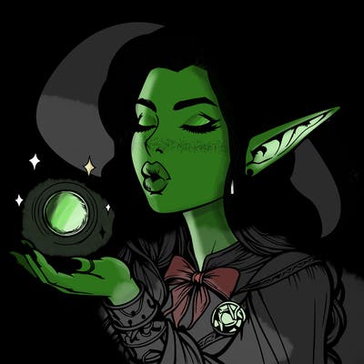 realistic elf casting a spell with lips