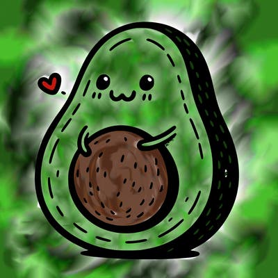 an avocado hugging an avocado