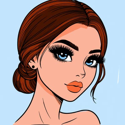 realistic girl with lashes