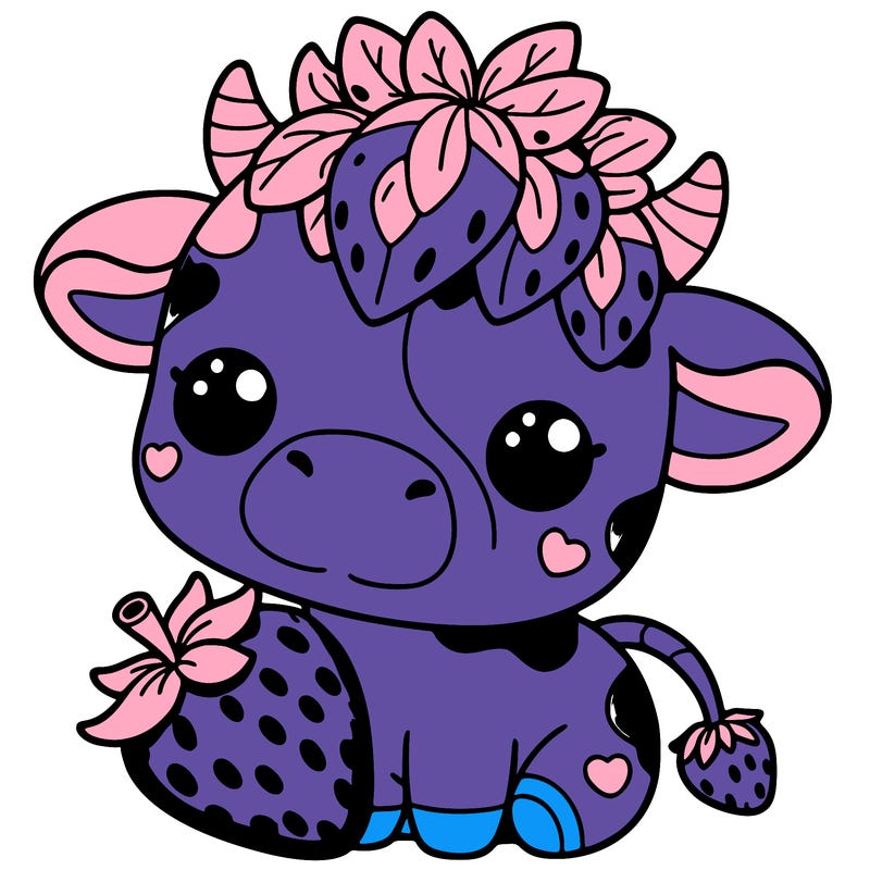 cute strawberry cow