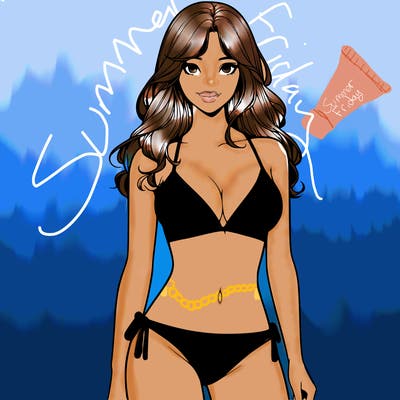 realistic girl with a revealing swimsuit