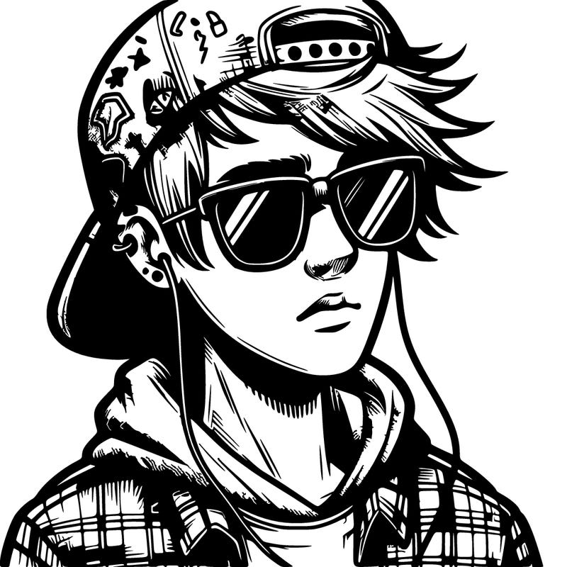 cool grunge teen boy