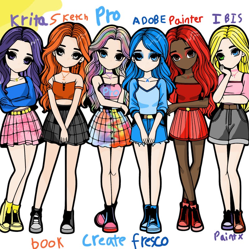 a group of girls realistic