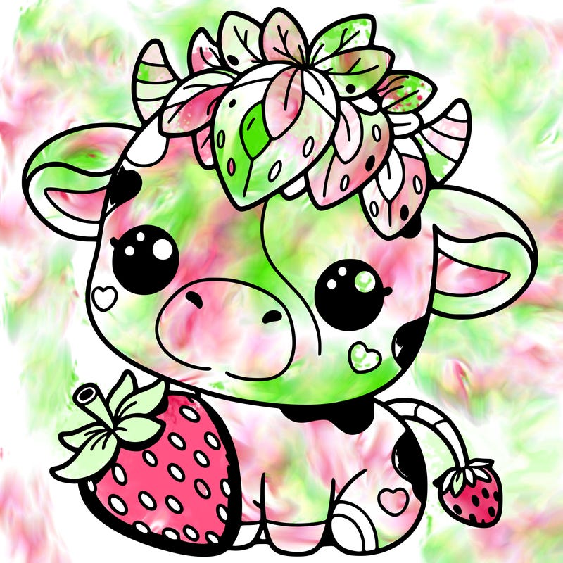 cute strawberry cow
