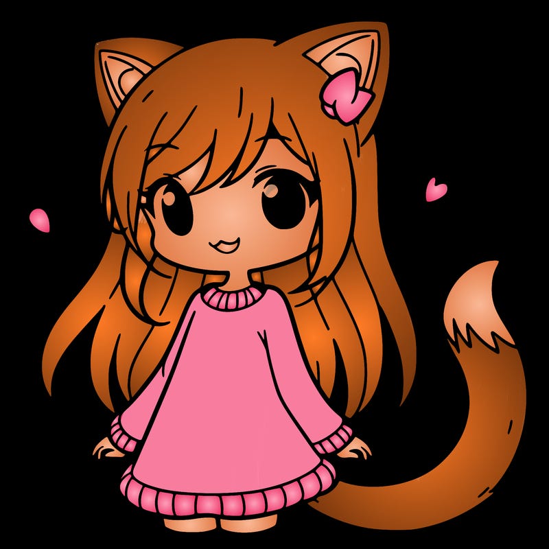 girl with cat ears and tail