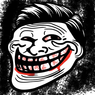 troll face d'un homme