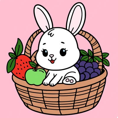 bunny in a fruit basket