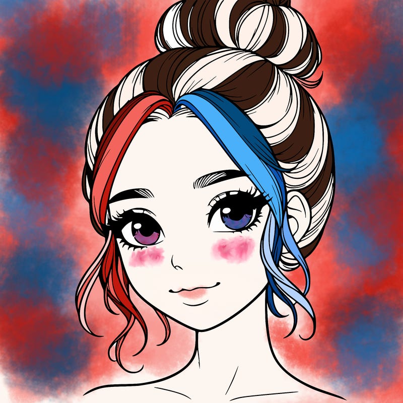 realistic pretty girl with hair in bun