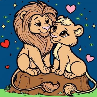 lion and lioness inlove