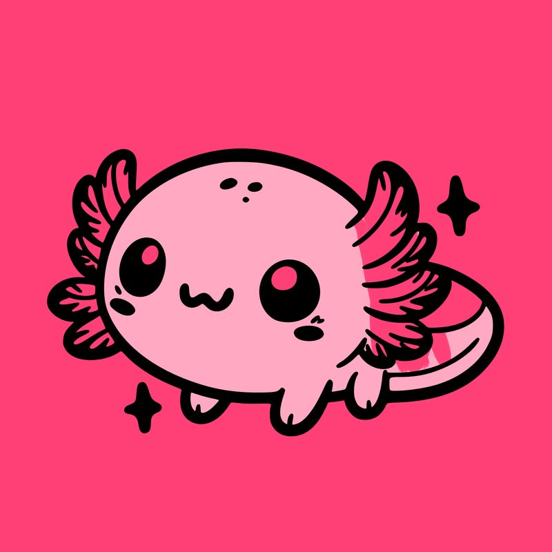 cute easy baby axolotl