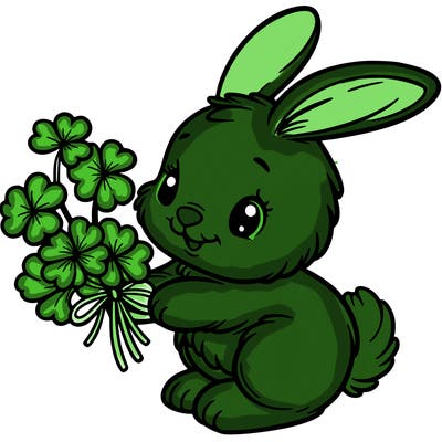 bunny with a bunch of clover