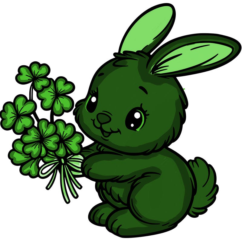 bunny with a bunch of clover