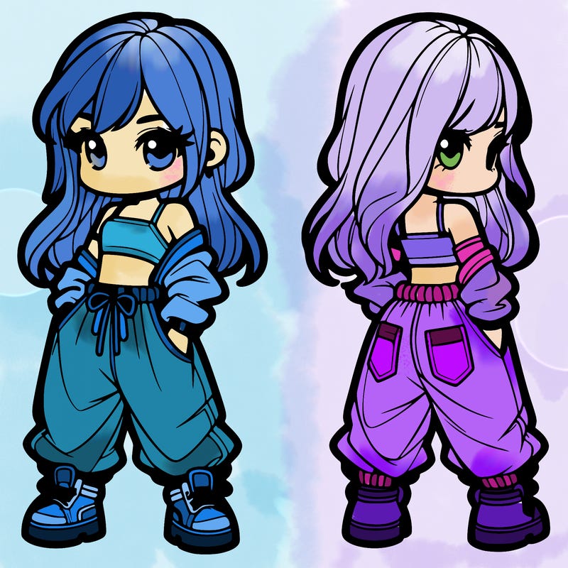 girl in crop top and baggy pants