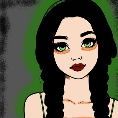 realistic girl with braids