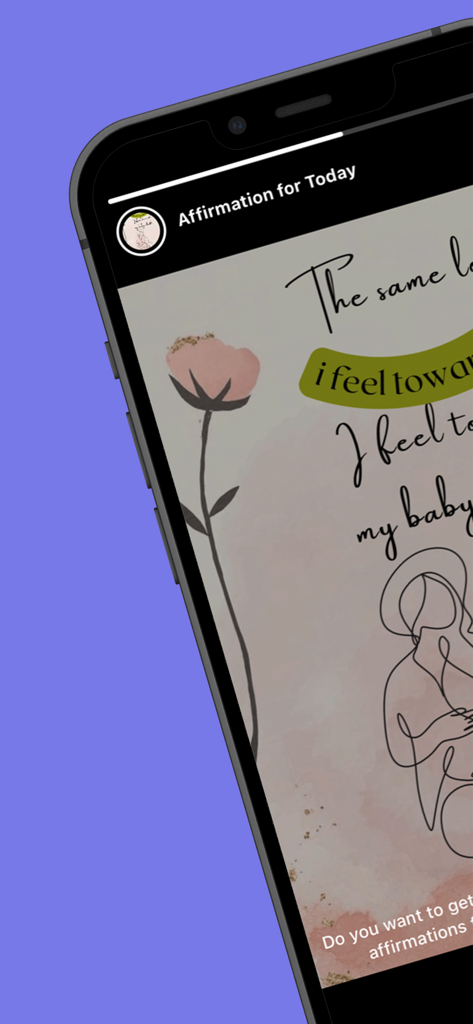 Tägliche Affirmation für werdende Mütter in der Zen Pregnancy Hypnobirthing App