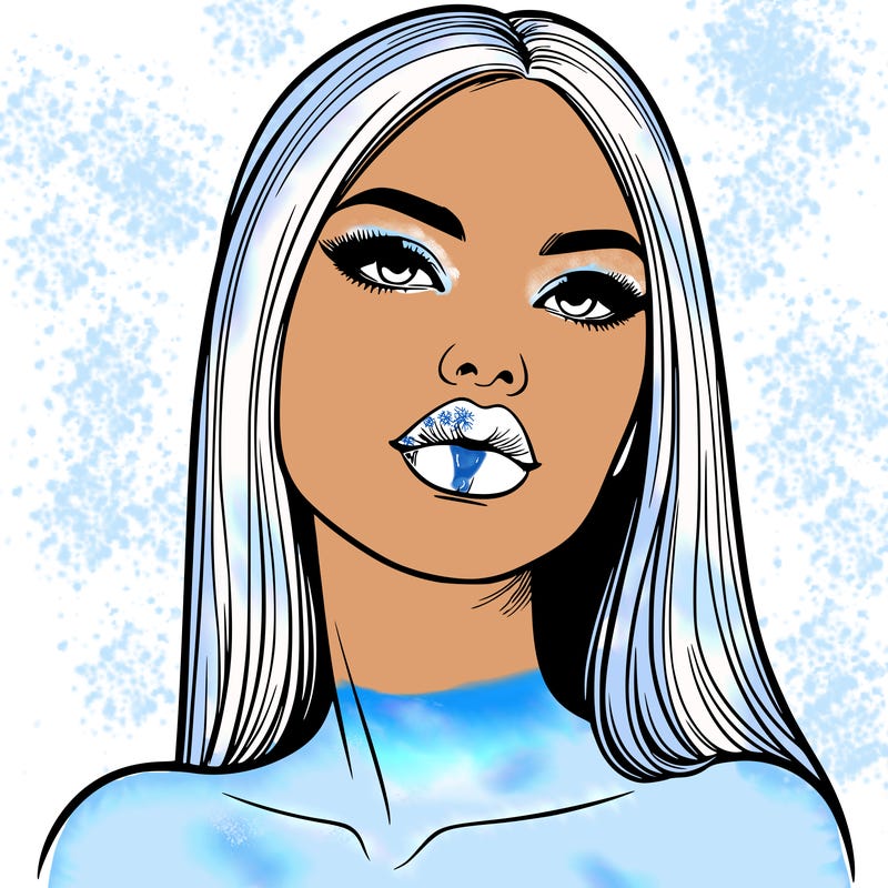 realistic woman with full lips