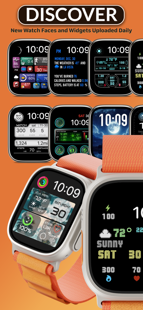 Clockology - A gallery of various custom Apple Watch faces and widgets including health and weather data