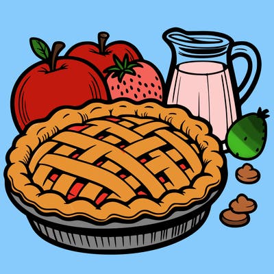 a pie of food