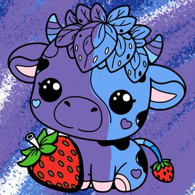 cute strawberry cow