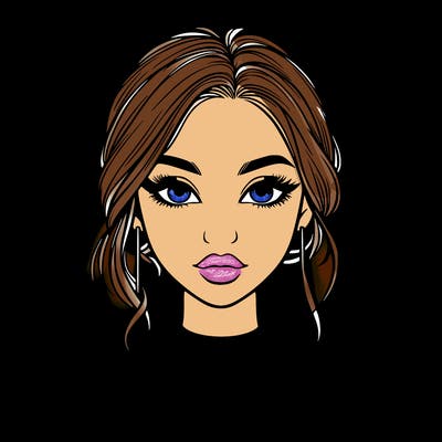 realistic girl with makeup on