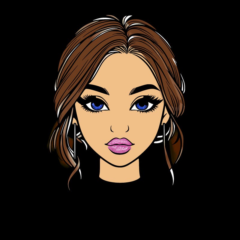 realistic girl with makeup on