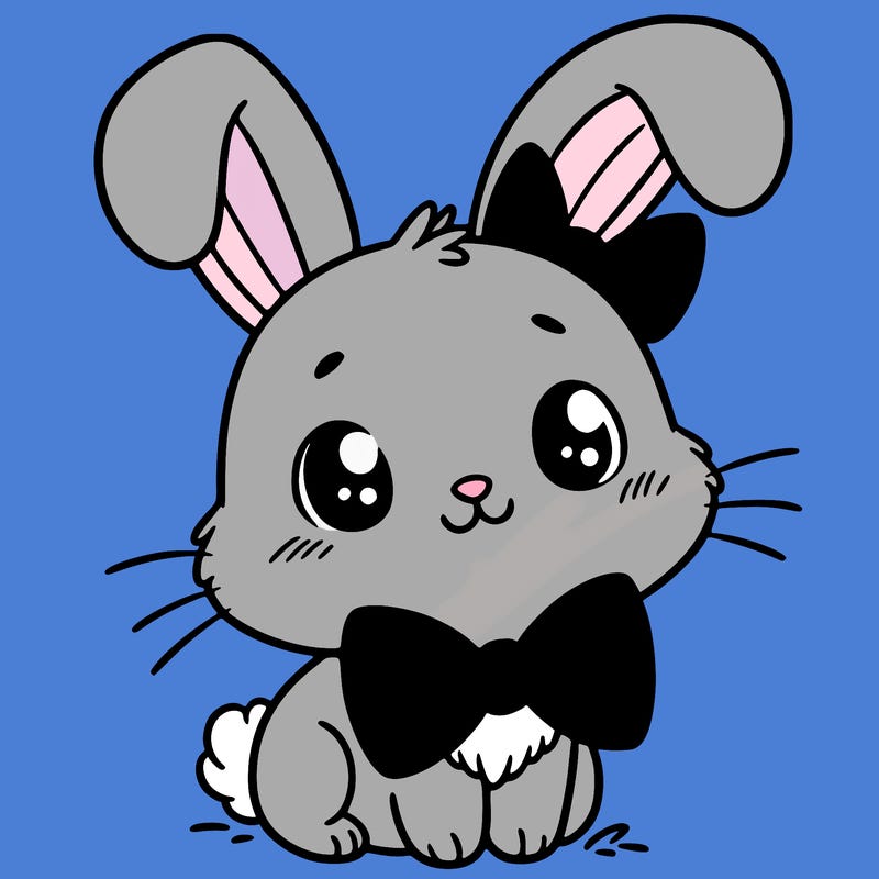 bunny with red bowtie
