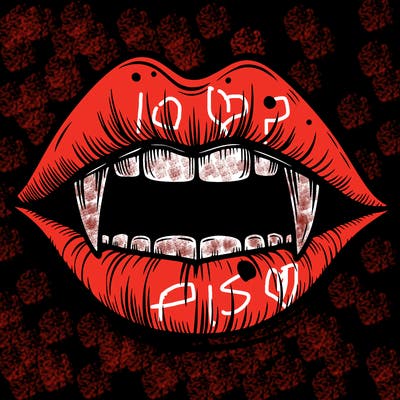 lips with vampire teeth