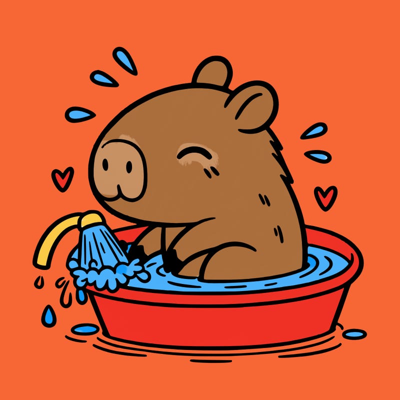 capybara taking a bath