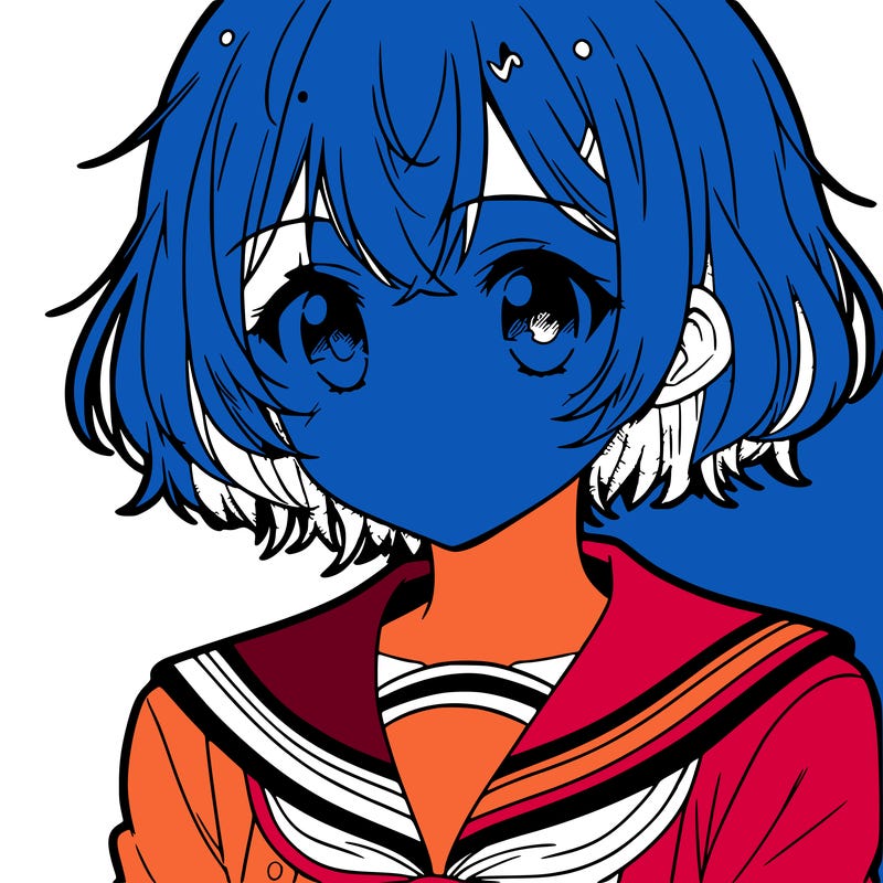 short-haired anime girl in school uniform