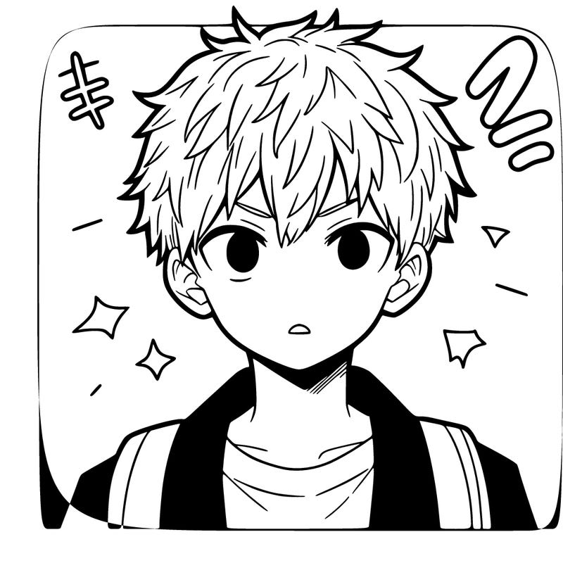 a manga style boy