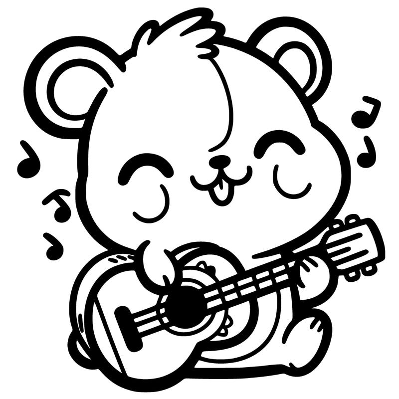 is a cute hamster playing a guitar