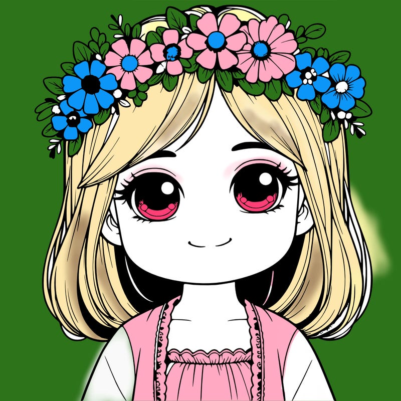 realistic little girl with flower crown