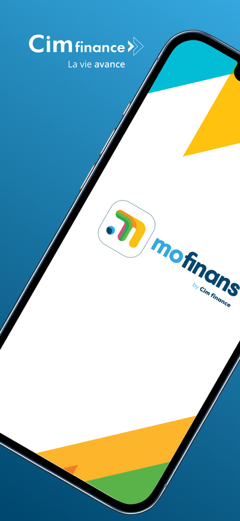 Splash screen of the Mo Finans mobile app by Cim Finance