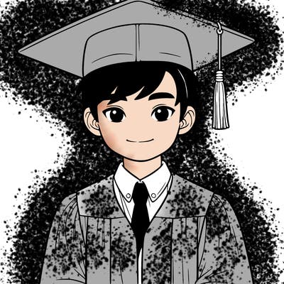 asian person graduating from school realistic