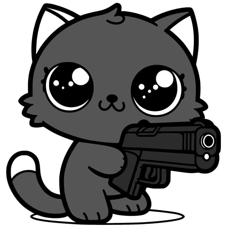 cat with gun