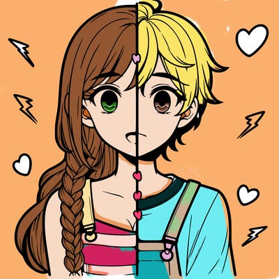 realistic girl boy split