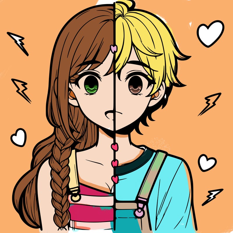 realistic girl boy split