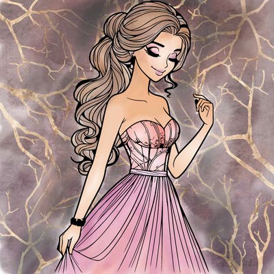 a realistic woman wearing an elegant dress