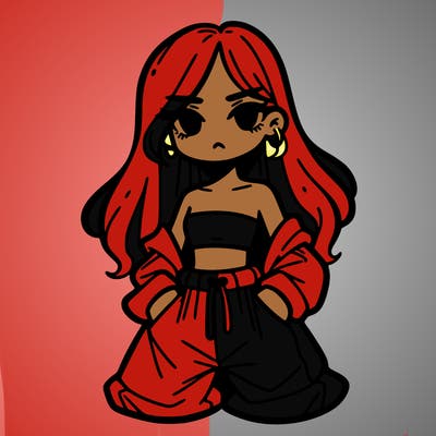 a girl with baggy jeans and crop top