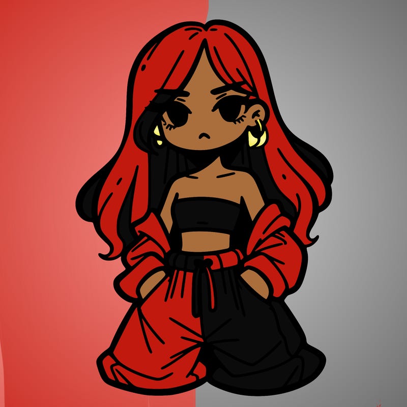 a girl with baggy jeans and crop top