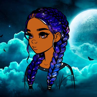 realistic girl with braids