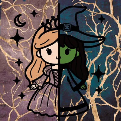split princess and witch