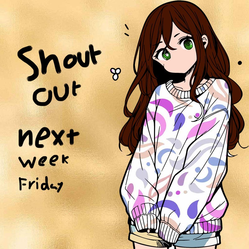 manga teen girl  in a sweater and baggy pants