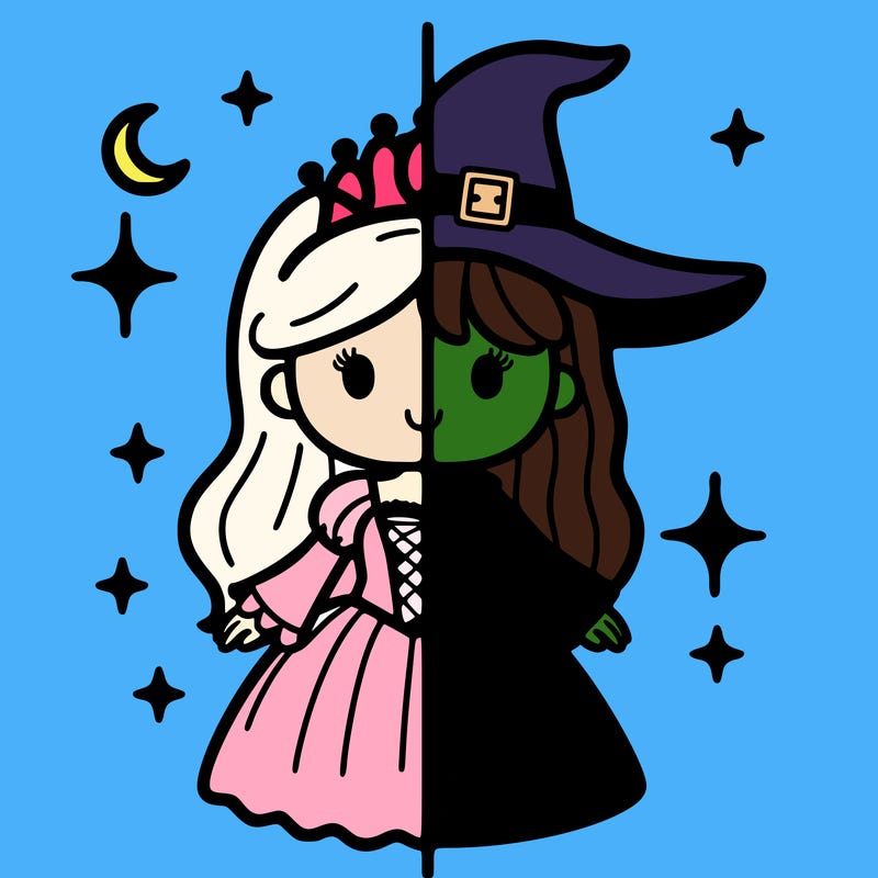 split princess and witch