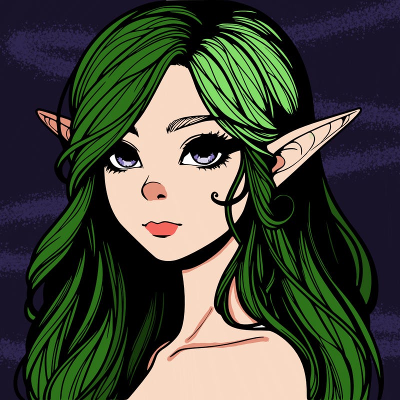 elf girl realistic dark fantasy